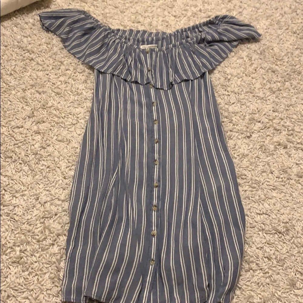 Blue and white dress